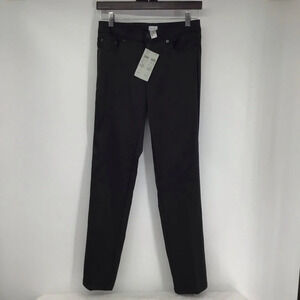 Cache Women’s Satin Pants Black Straight Leg Mid-Rise NWT Size 4